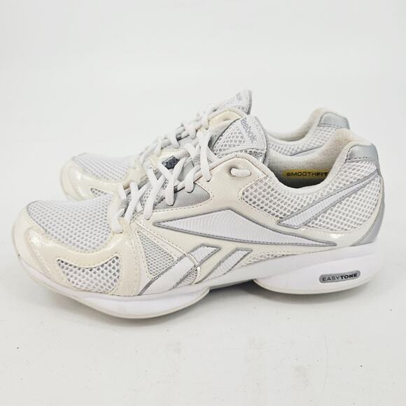 Y2K Reebok EasyTone Smooth Fit Athletic Walking Sneaker Shoe White Womens 8.5 - Picture 3 of 9